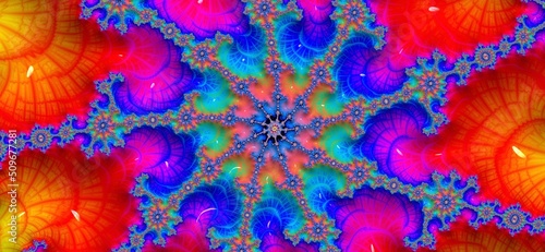 Multicolored fractal Art. Colorful digital background.
