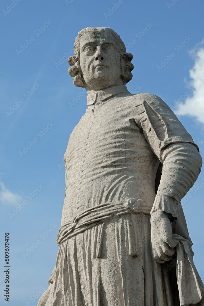 Padua, PD, Italy - May 15, 2022: Statue of DOMENICO LAZZARINI was a famous scholar philosopher theologian and jurist