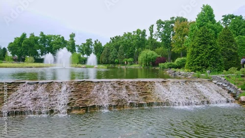 The fountains on Big Lake, Mezhyhirya Residence, Ukraine photo