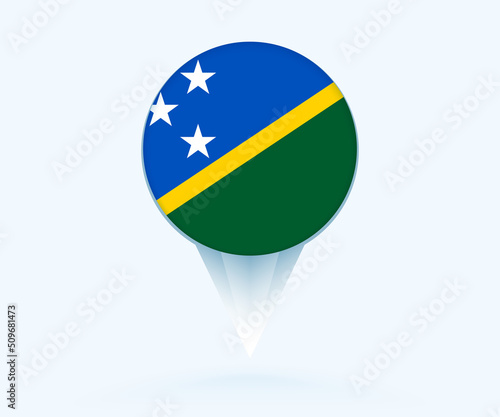 Map pointer with flag of Solomon Islands.