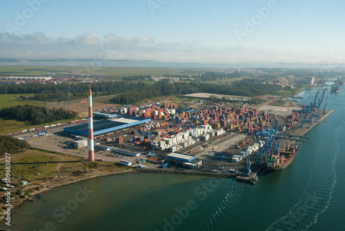 Aerial view of the Rio Grande Port, located in the southern state of Rio Grande do Sul. photo