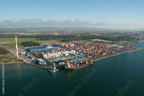Aerial view of the Rio Grande Port, located in the southern state of Rio Grande do Sul. photo