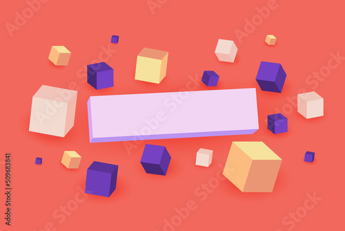 modern template with 3d cubes, empty space for text