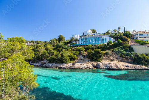 Mallorca modern villa on the beach with turquoise water