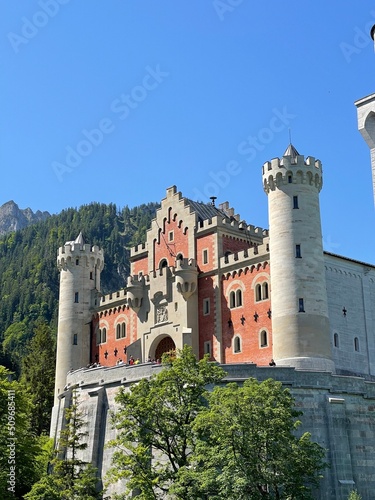 ancient castle with architectural decoration on the background