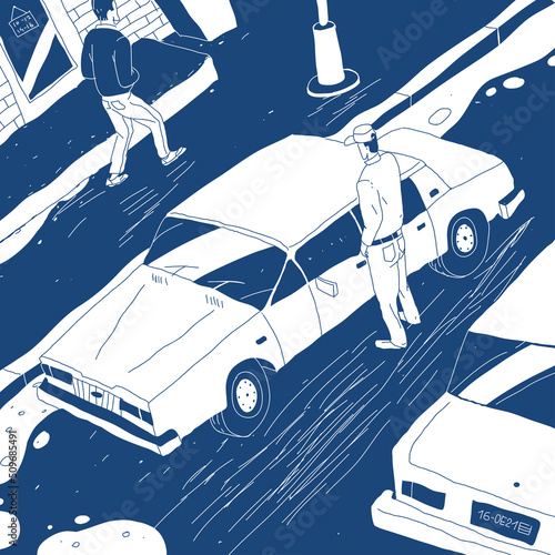 Vector Illustration Night Alley In The City