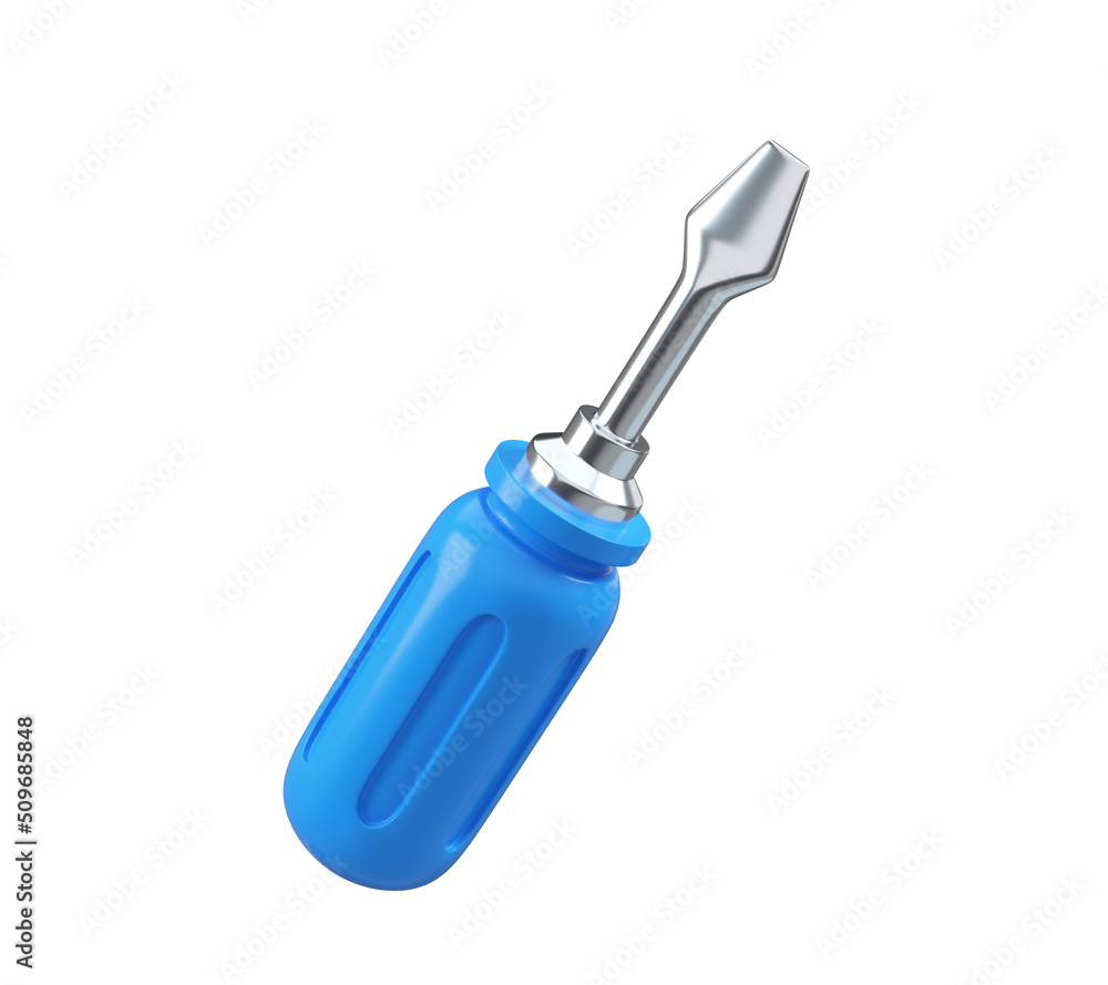 Screwdriver isolated on white. 3d rendering. Screwdriver isolated on white. 3d rendering.