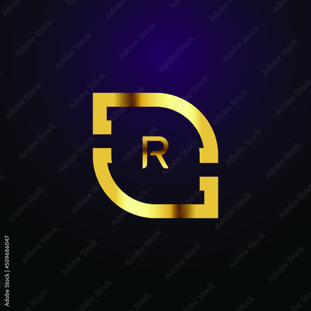 Obraz premium Premium luxury Vector elegant gold and font Letter R Template for company logo with monogram element 3d Design