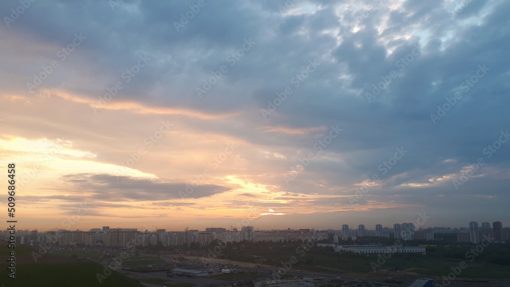sunset over the city sunset over the city