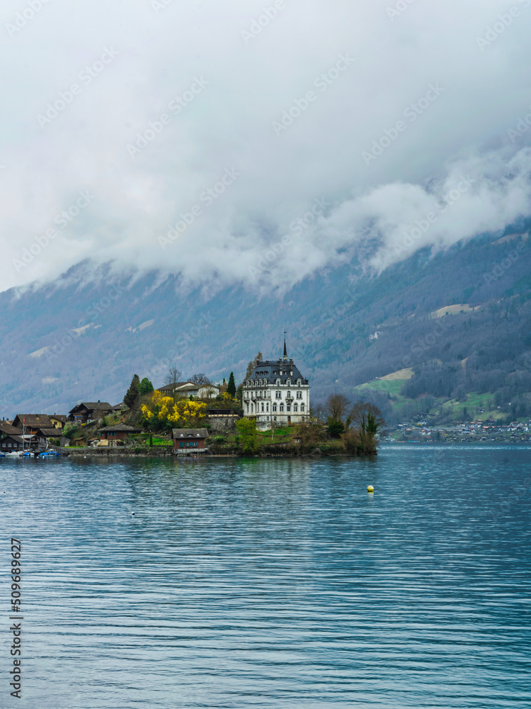 Iseltwald castle on Lake Brienz, Switzerland