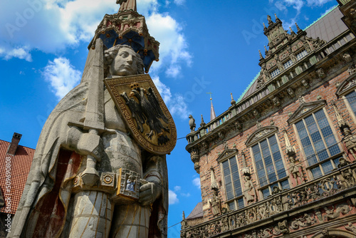 The Bremen Roland statue in the city of Bremen, Germany
