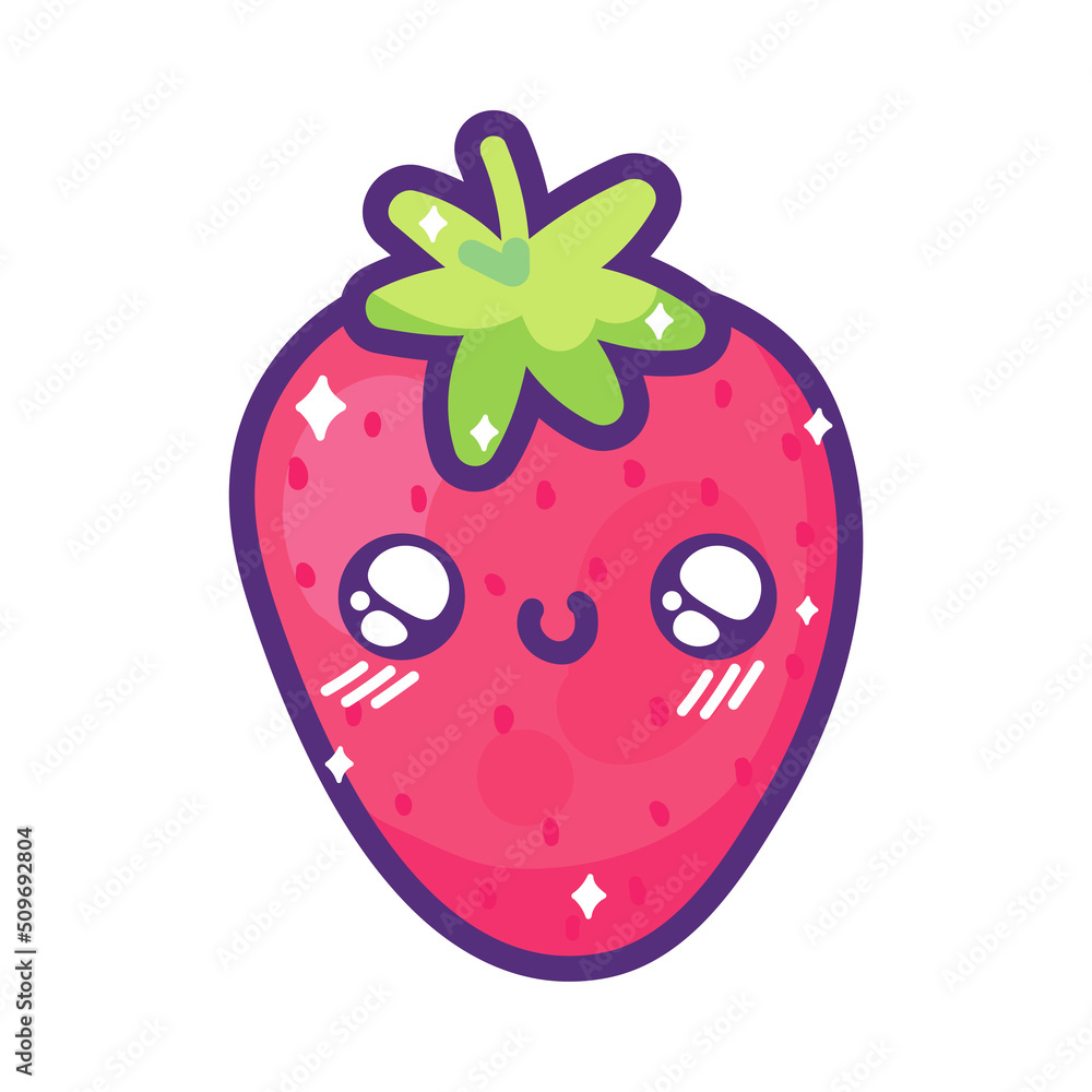 Obraz premium strawberry kawaii fruit