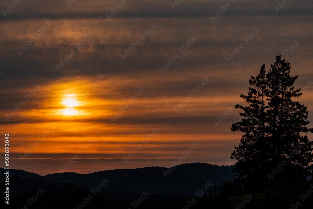 sunset in the mountains