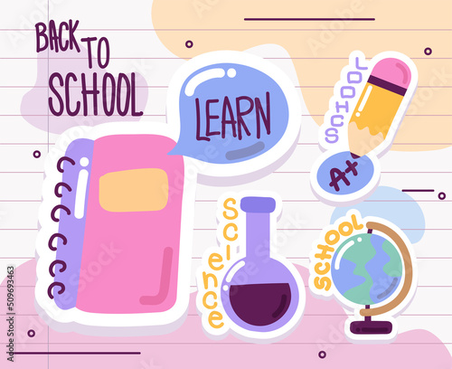 icon set back to school