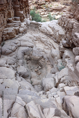 Strange stones and rocks formations in the nature of Jazra valley - Dead Sea - Jordan