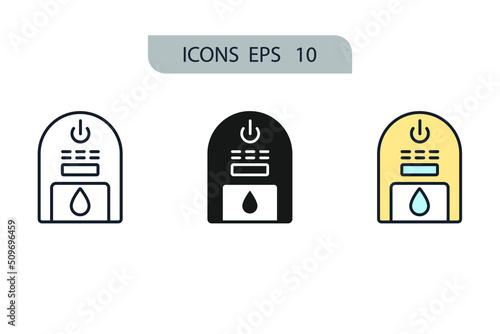 dehumidifiers icons  symbol vector elements for infographic web