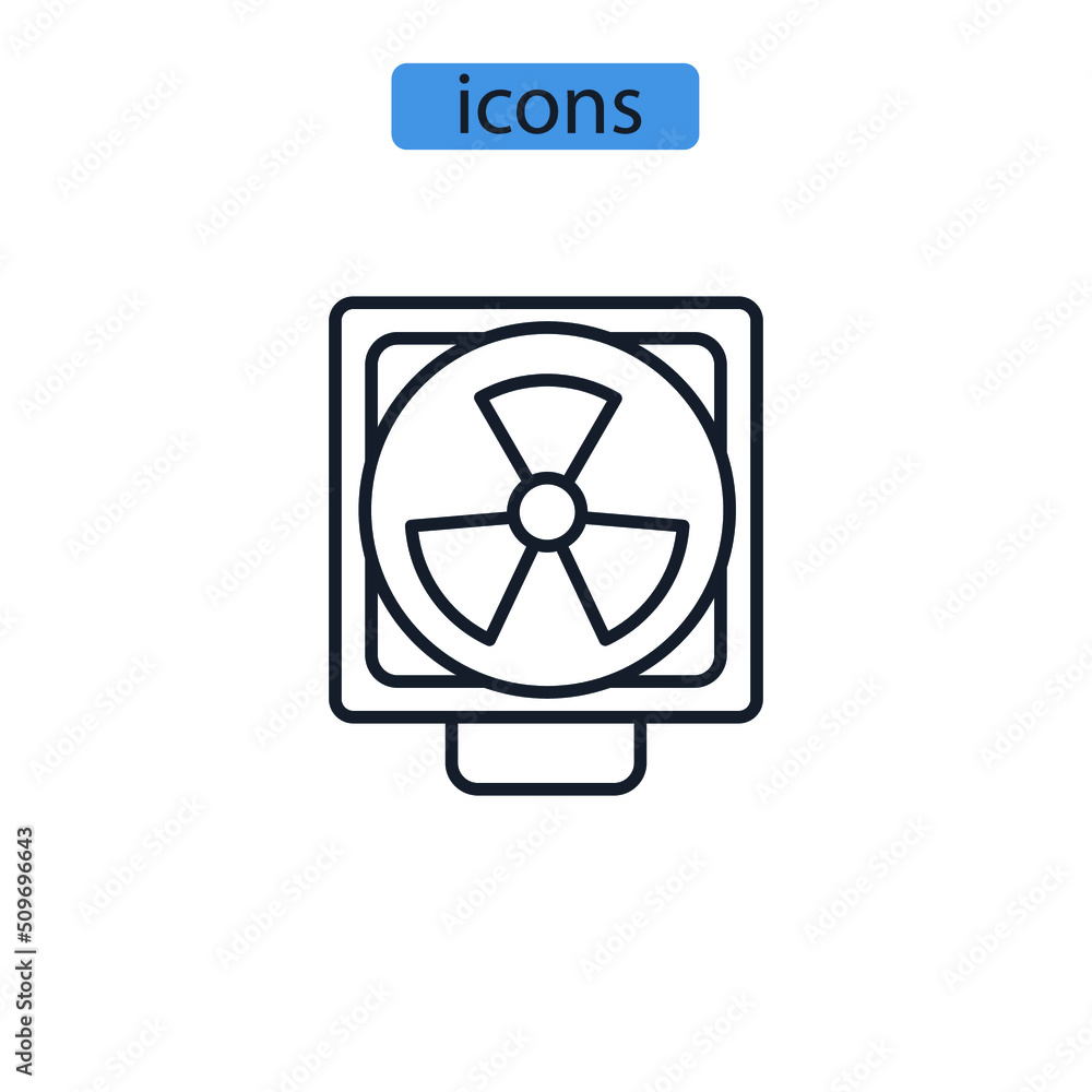 fan heater icons symbol vector elements for infographic web fan heater icons symbol vector elements for infographic web