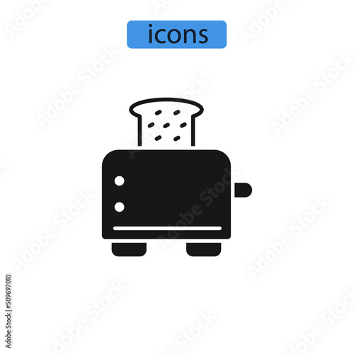 Toaster icons symbol vector elements for infographic web