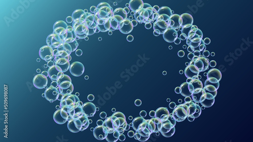Bath bubble. Detergent soap foam and suds for bathtub. Shampoo.