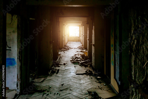 Corridor of old abandoned building