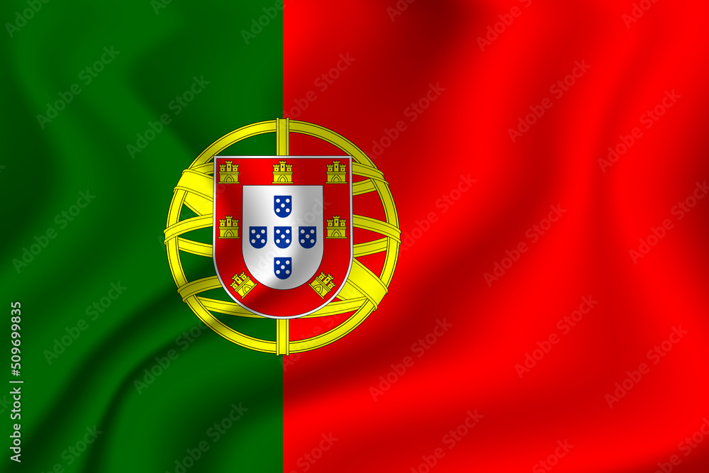 Flag of Portugal. Portuguese national symbol in official colors. Template icon. Abstract vector background