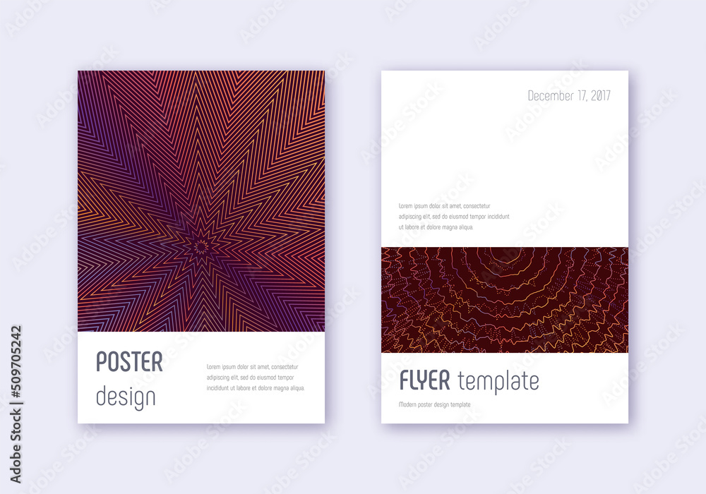 Fototapeta premium Minimalistic cover design template set. Orange abs