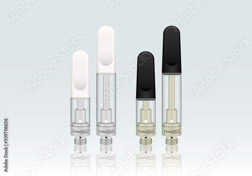Vector Cannabis CBD or Delta 8 Vape Cartridge in Black and White