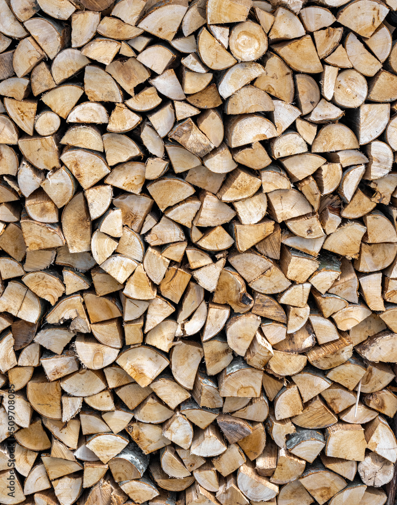 Closeup of a big stack of chopped wood Closeup of a big stack of chopped wood