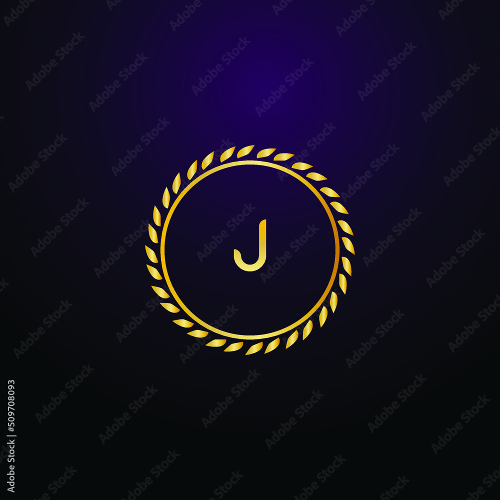 Premium luxury Vector elegant gold and font Letter J Template for ...