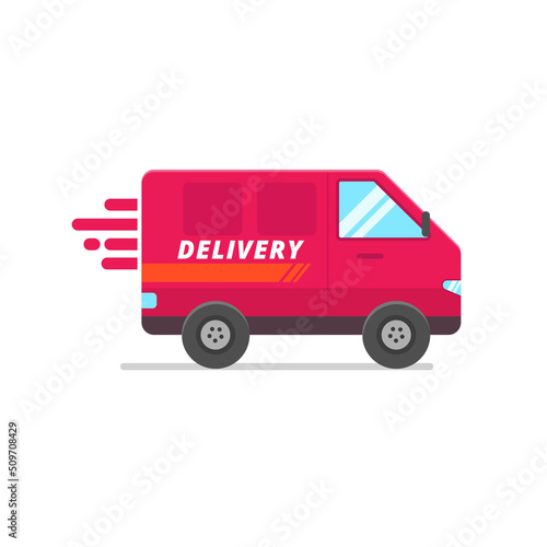 Wallpaper Mural Delivery van vector illustration in flat style isolated on white background. Delivery van icon Torontodigital.ca