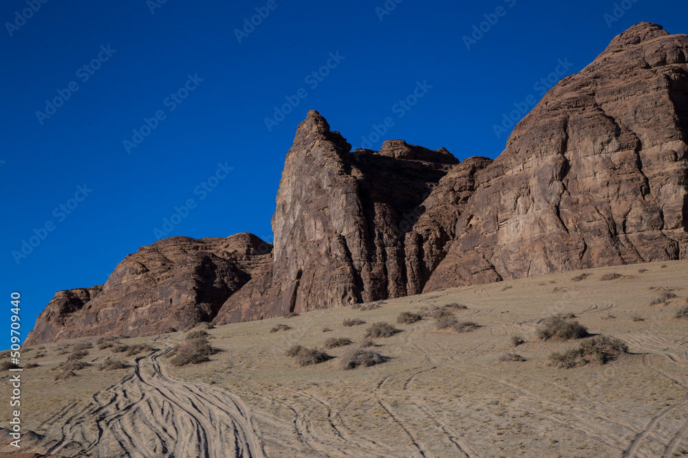 Fototapeta premium landscape of al ula saudi arabia rock formations 
