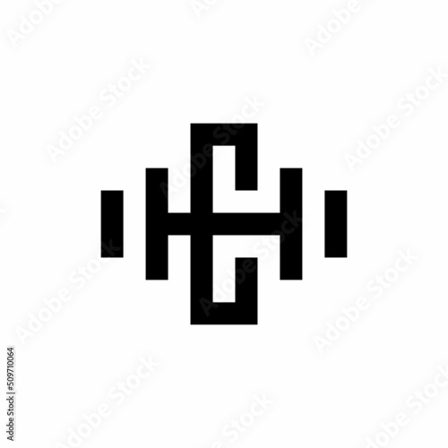 Initial Letter CH with Crossfit Gym logo design