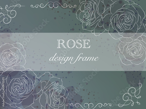 Simple and fantasy text frame of roses