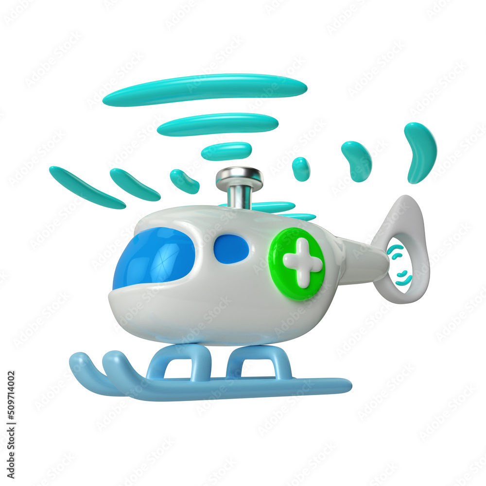 Ambulance Helicopter 3D illustration Icon