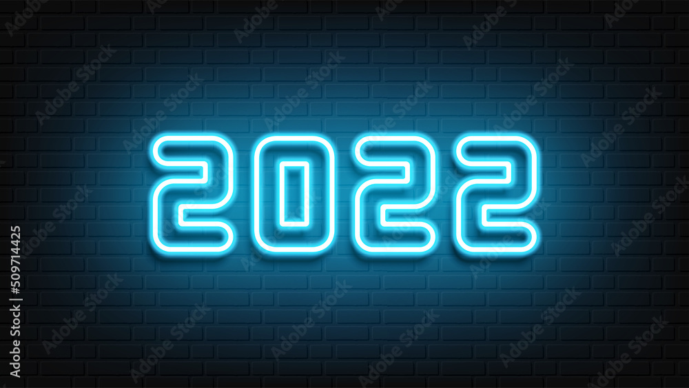 Happy New Year neon design. 2022 neon text. Neon 2022 new year sign. Vector Illustration. Happy New Year neon design. 2022 neon text. Neon 2022 new year sign. Vector Illustration.