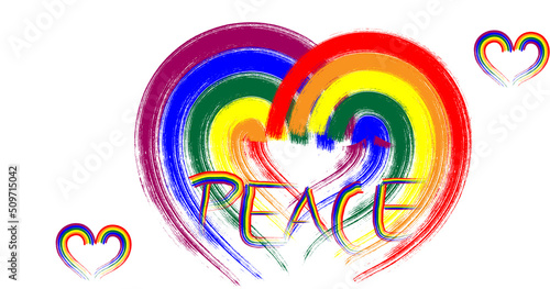 Rainbow heart shape symbol for LGBT community