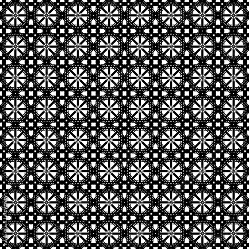 The Black and White Circle Design in Seamless Pattern