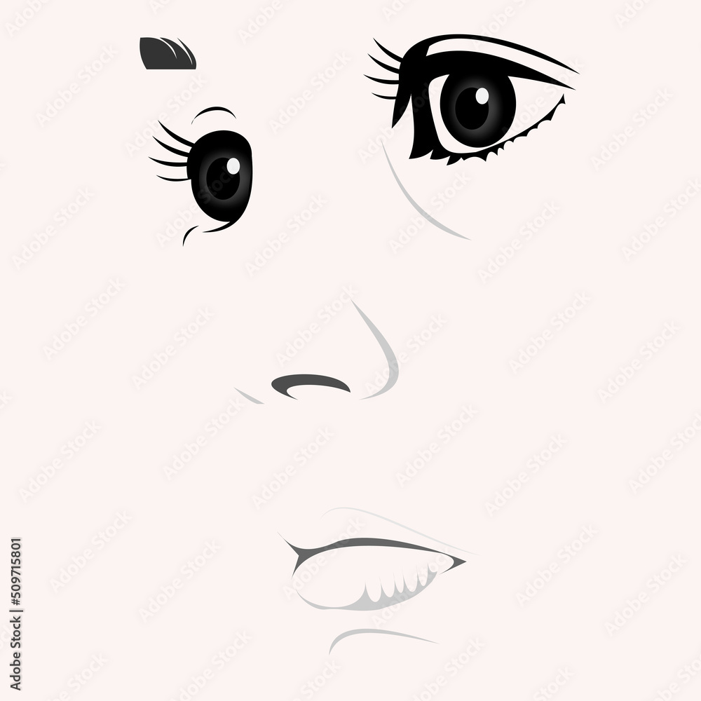 The face of an innocent child looking with his wide eyes .Drawn in an art line manner The face of an innocent child looking with his wide eyes .Drawn in an art line manner