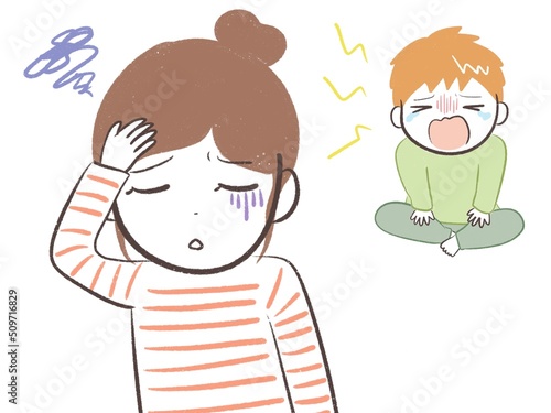 大泣きするイヤイヤ期の子どもにうんざりする母親
