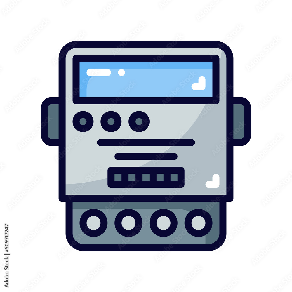 electric meter filled line style icon. vector illustration for graphic design, website, app electric meter filled line style icon. vector illustration for graphic design, website, app