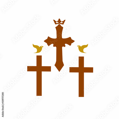 Cross of ascension day vector.Perfect for background ascension day.