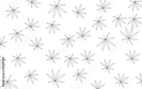 Cannabis outline seamless pattern