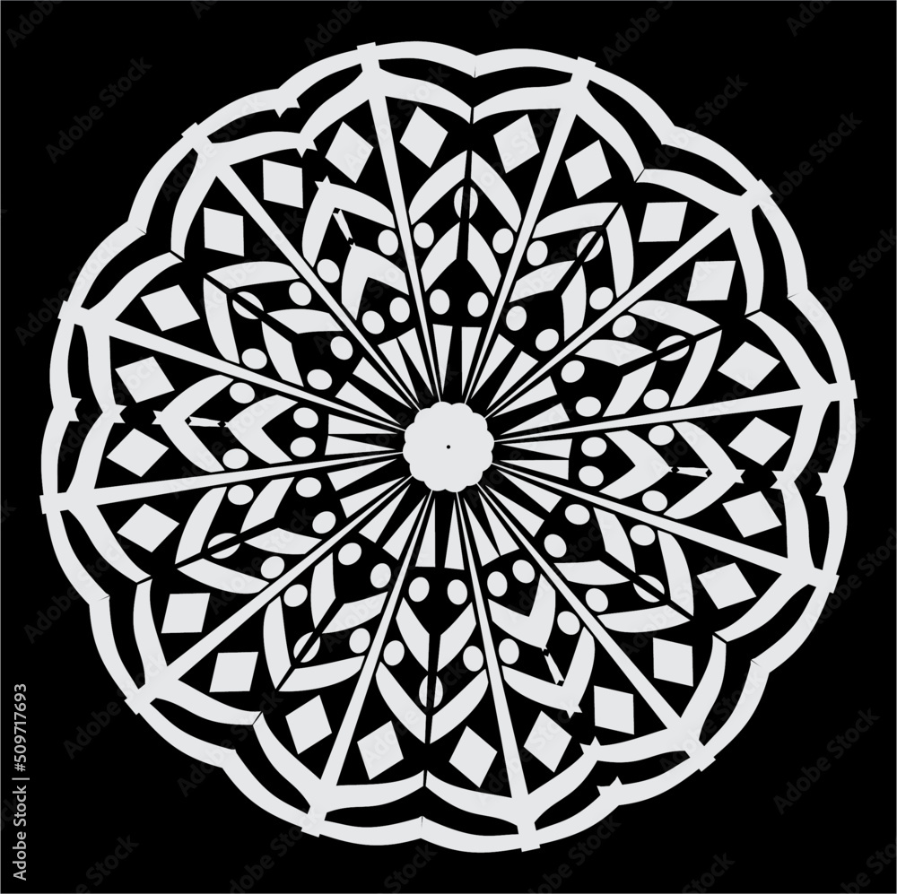 black and white round ornament vector black and white round ornament vector