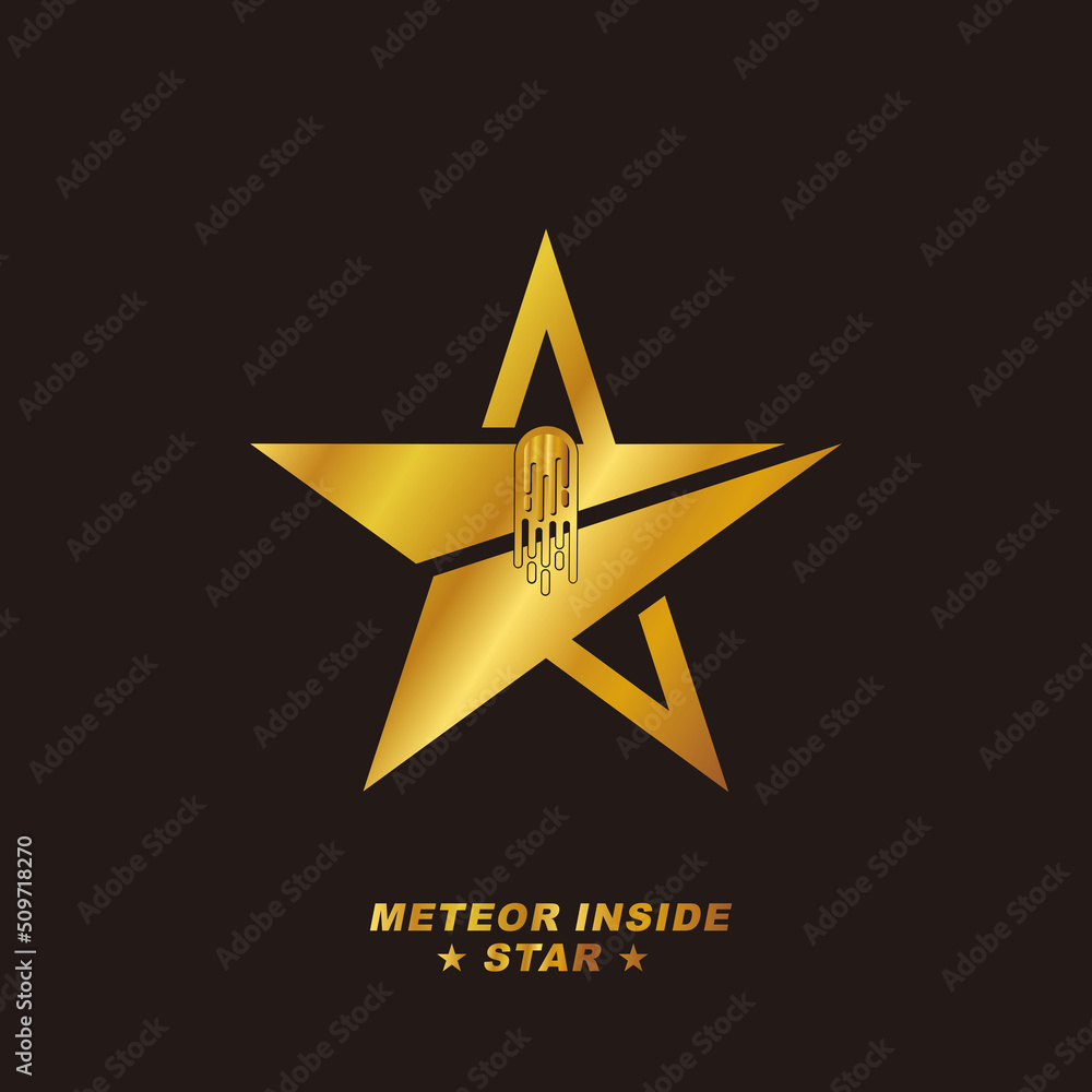 Obraz premium Meteor inside star logo design. 