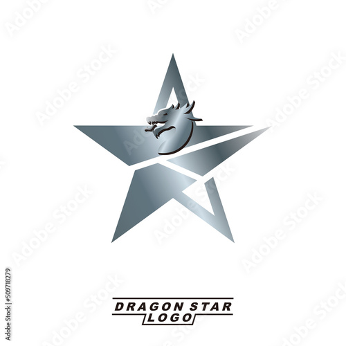 Trendy style of star logo design in gold and silver edition. 
