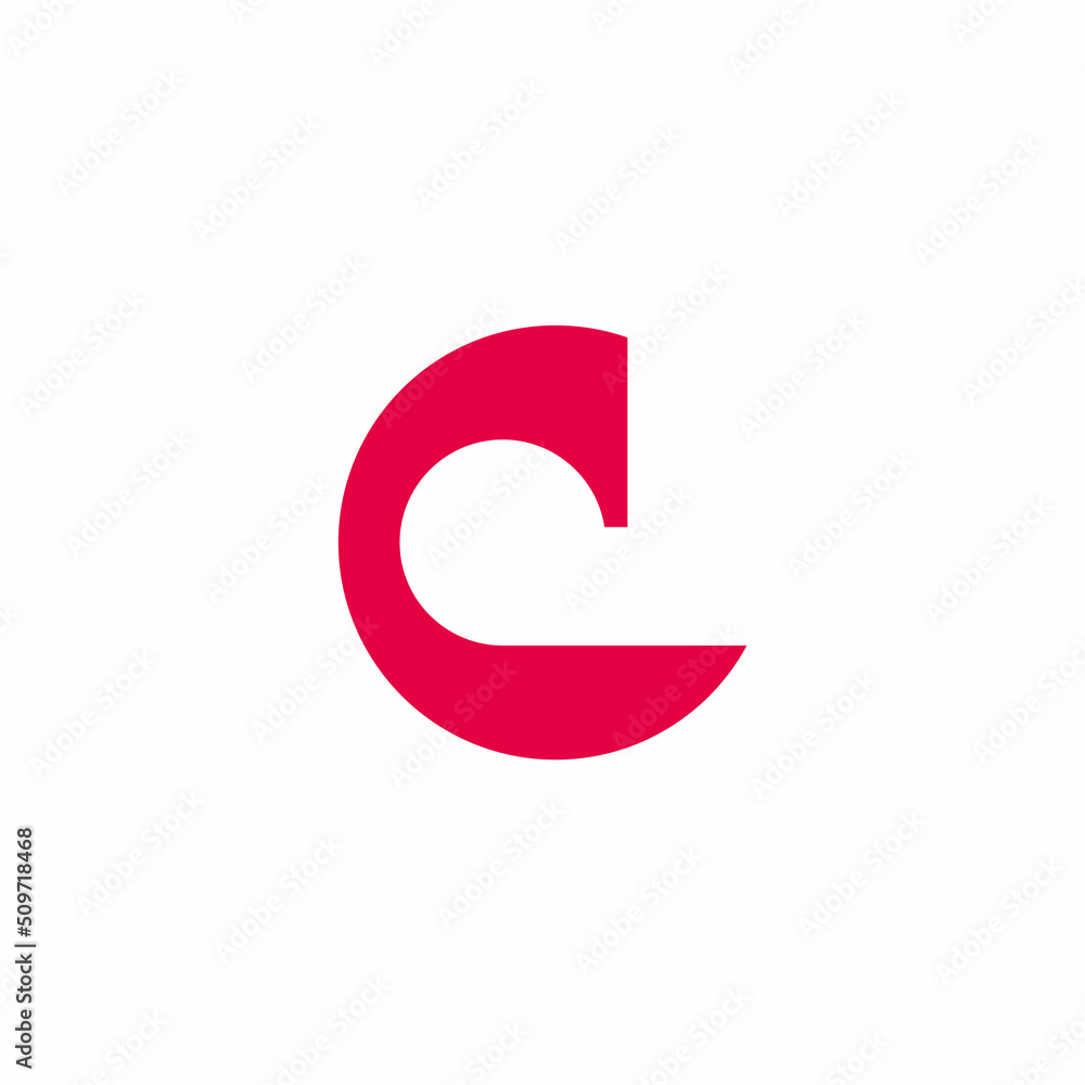letter c simple circle geometric logo vector letter c simple circle geometric logo vector