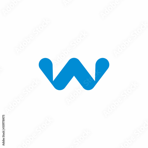 letter w blue water splash symbol logo vector