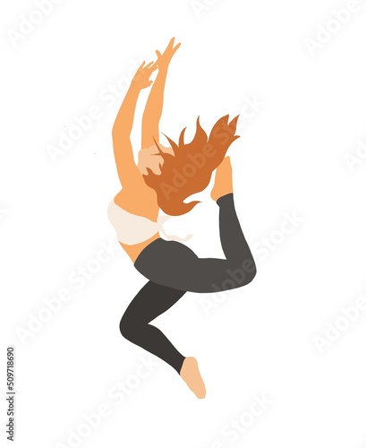 Woman  jumping and dancing