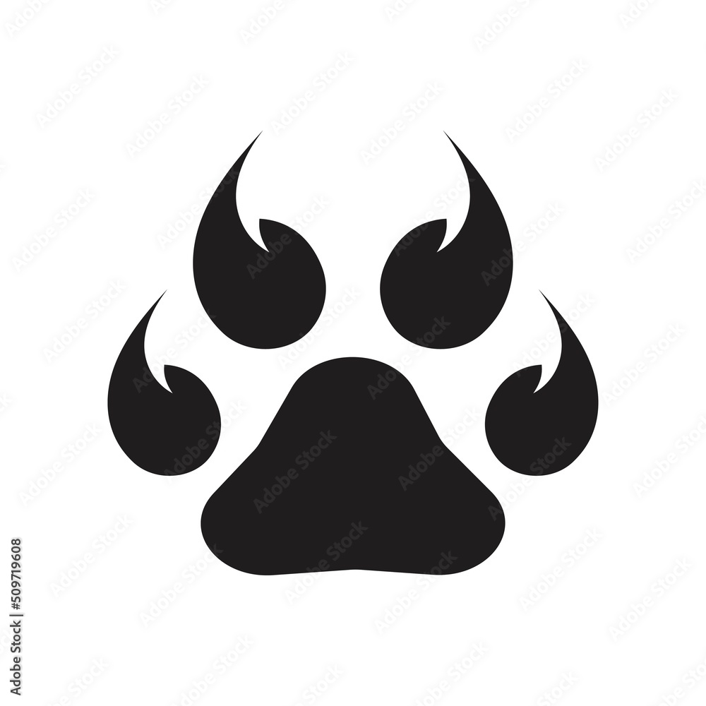 Paw Logo design vector illustration design template Paw Logo design vector illustration design template