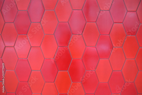 red hexagonal background